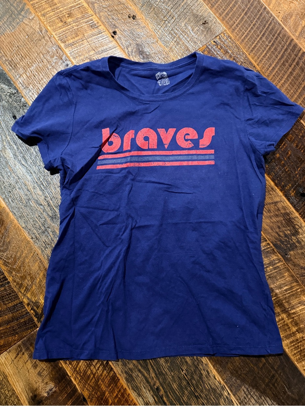 Braves Navy Blue T-Shirt with Red Logo
